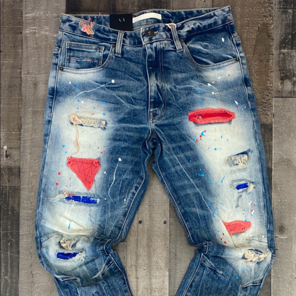 Kloud 9 denim jeans w/patches